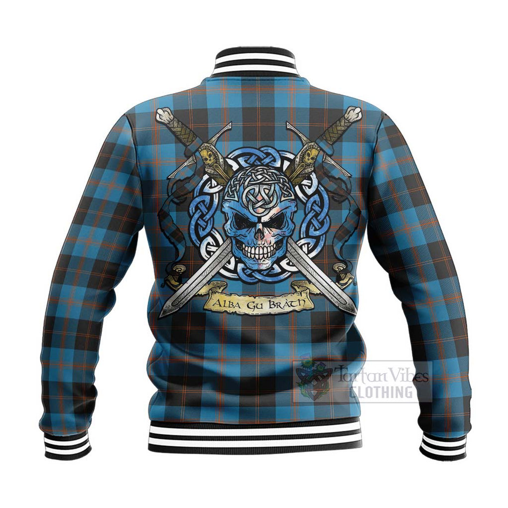 Garden (Gardyne) Tartan Baseball Jacket with Family Crest Celtic Skull Style - Tartan Vibes Clothing