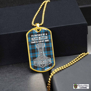 Tartan Vibes Clothing Garden (Gardyne) Tartan Dog Tag Necklace Viking Mjolnir Style