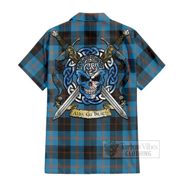 Garden (Gardyne) Tartan Hawaiian Shirt with Family Crest Celtic Skull Style - Tartan Vibes Clothing