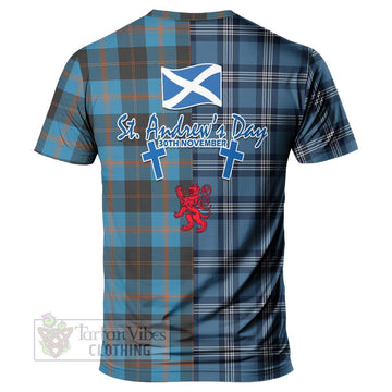 Garden (Gardyne) Tartan T-Shirt Happy St. Andrew's Day Half Tartan Style - Tartan Vibes Clothing