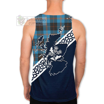 Garden (Gardyne) Tartan Men's Tank Top Featuring Thistle and Scotland Map - Tartan Vibes Clothing