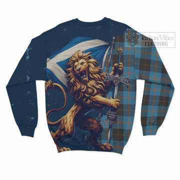 Garden (Gardyne) Tartan Family Crest Sweatshirt with Scottish Majestic Lion - Tartan Vibes Clothing