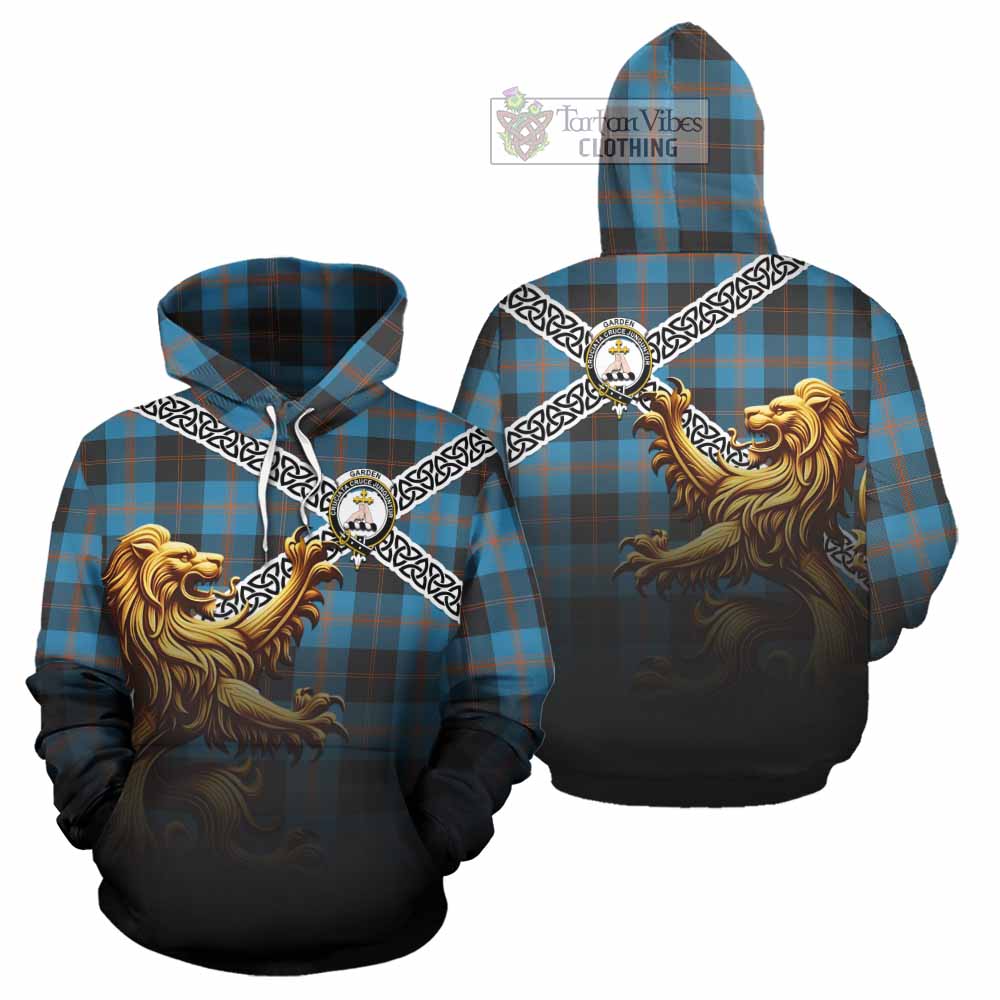 Garden (Gardyne) Crest Tartan Hoodie with Golden Lion Emblem Celtic Style - Tartan Vibes Clothing