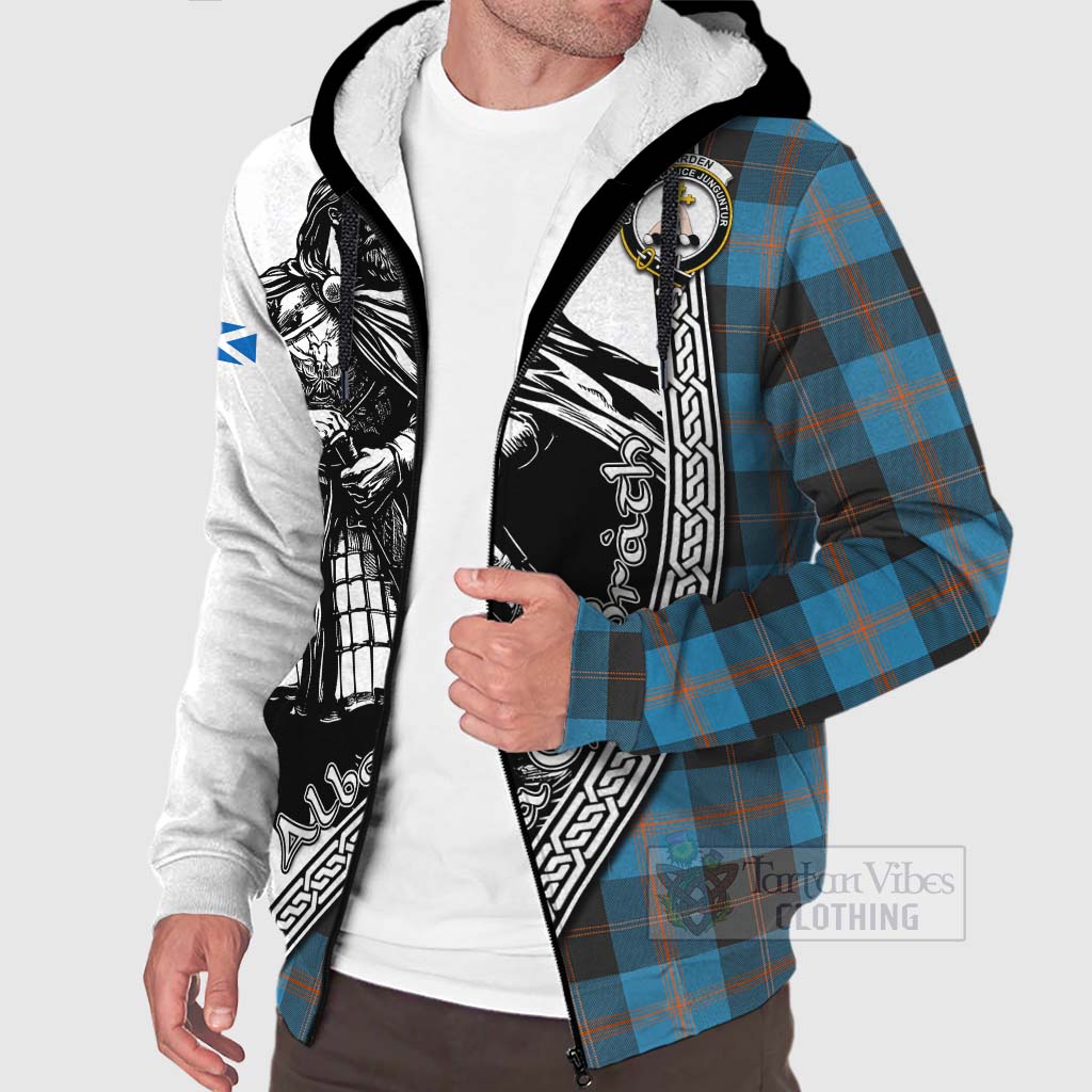 Garden (Gardyne) Tartan Clan Crest Sherpa Hoodie with Highlander Warrior Celtic Style Unisex - Tartan Vibes Clothing
