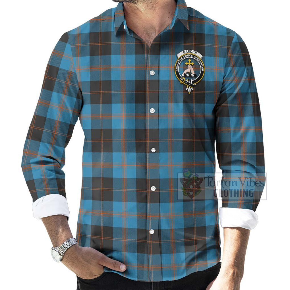 Garden (Gardyne) Tartan Long Sleeve Button Shirt with Family Crest Celtic Skull Style - Tartan Vibes Clothing