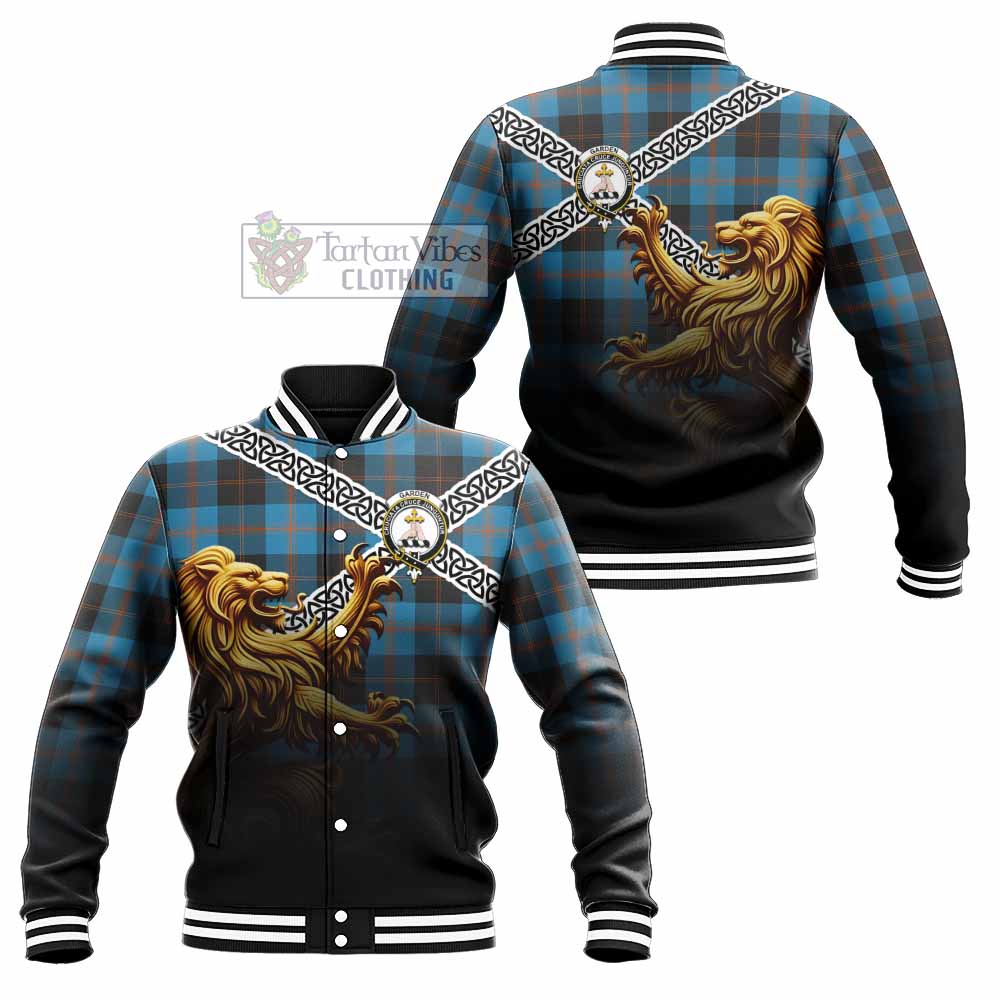Garden (Gardyne) Crest Tartan Baseball Jacket with Golden Lion Emblem Celtic Style - Tartan Vibes Clothing