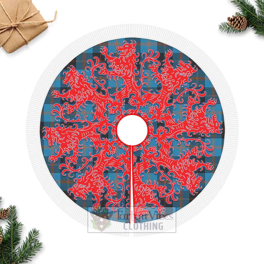 Tartan Vibes Clothing Garden (Gardyne) Tartan Christmas Tree Skirt Lion Rampant Style