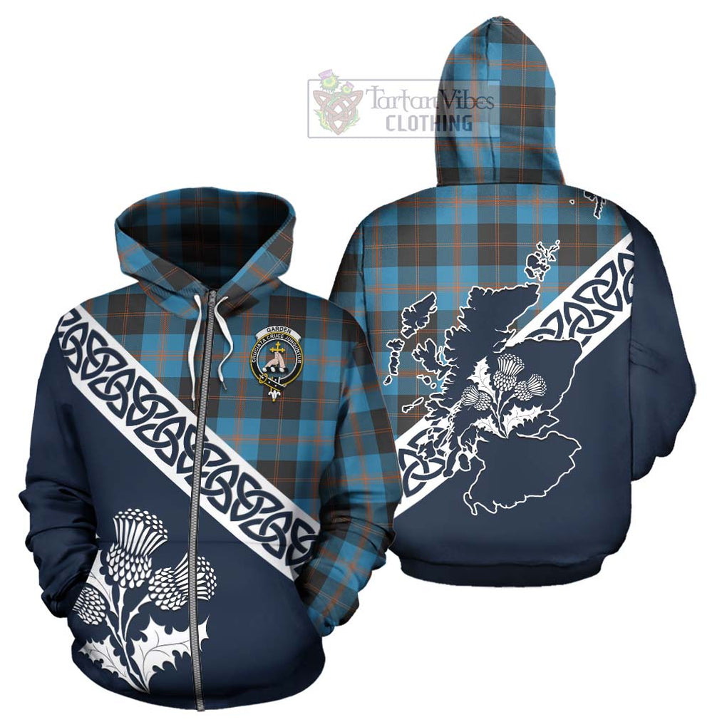 Garden (Gardyne) Tartan Hoodie Featuring Thistle and Scotland Map - Tartan Vibes Clothing