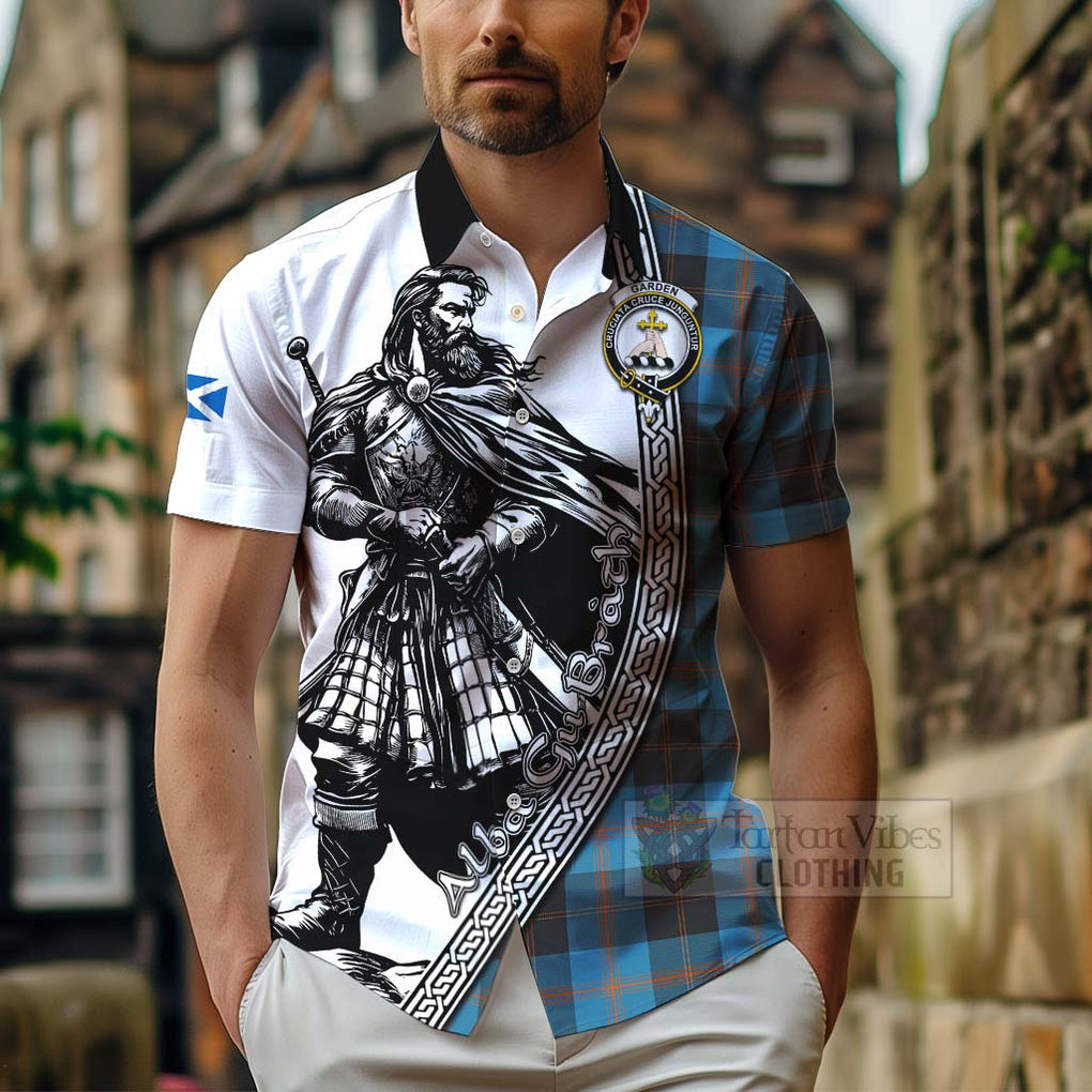 Garden (Gardyne) Tartan Clan Crest Hawaiian Shirt with Highlander Warrior Celtic Style - Tartan Vibes Clothing