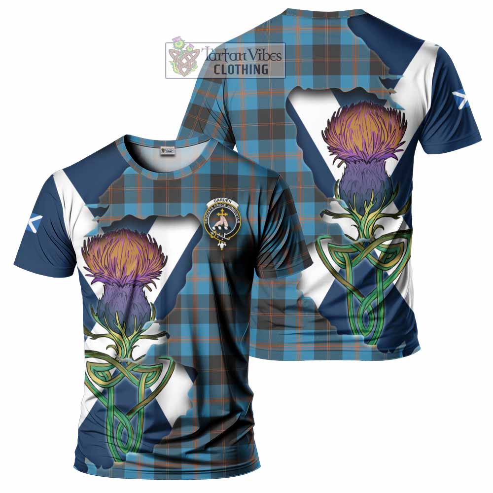 Garden (Gardyne) Tartan Family Crest T-Shirt Scottish Thistle Celtic Inspired - Tartan Vibes Clothing