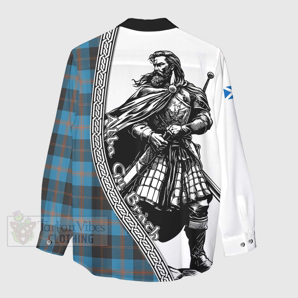 Garden (Gardyne) Tartan Clan Crest Women's Casual Shirt with Highlander Warrior Celtic Style - Tartan Vibes Clothing