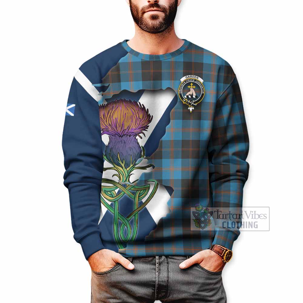 Tartan Vibes Clothing Garden (Gardyne) Tartan Family Crest Sweatshirt Scottish Thistle Celtic Inspired