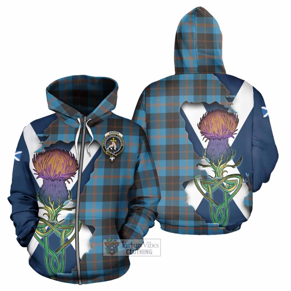 Tartan Vibes Clothing Garden (Gardyne) Tartan Family Crest Hoodie Scottish Thistle Celtic Inspired