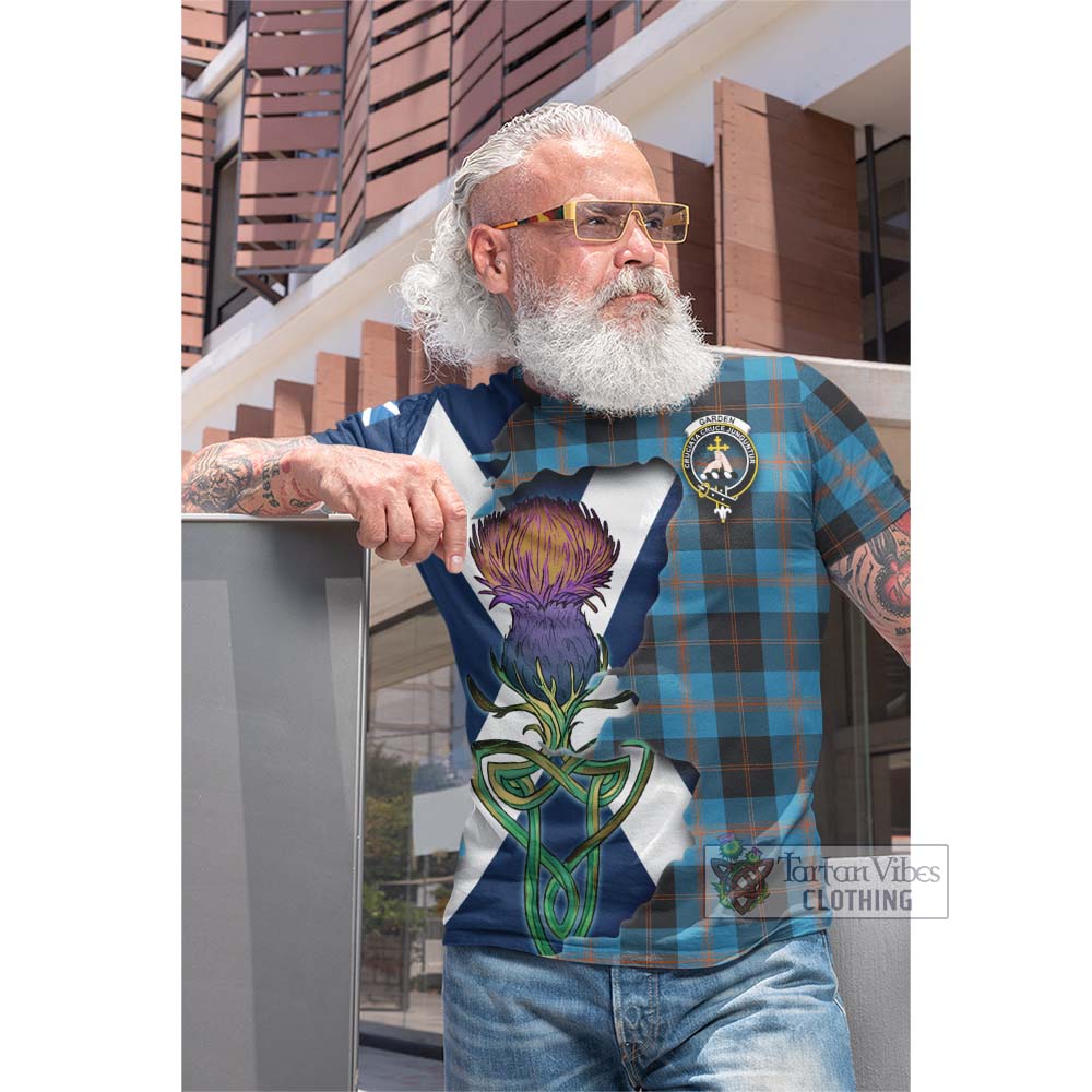 Tartan Vibes Clothing Garden (Gardyne) Tartan Family Crest Cotton T-shirt Scottish Thistle Celtic Inspired
