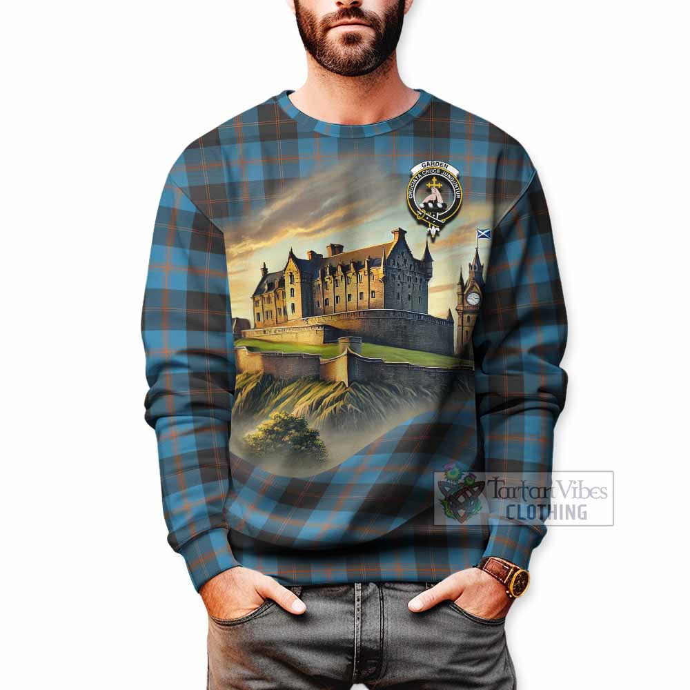 Garden (Gardyne) Tartan Family Crest Sweatshirt with Scottish Ancient Castle Style - Tartan Vibes Clothing