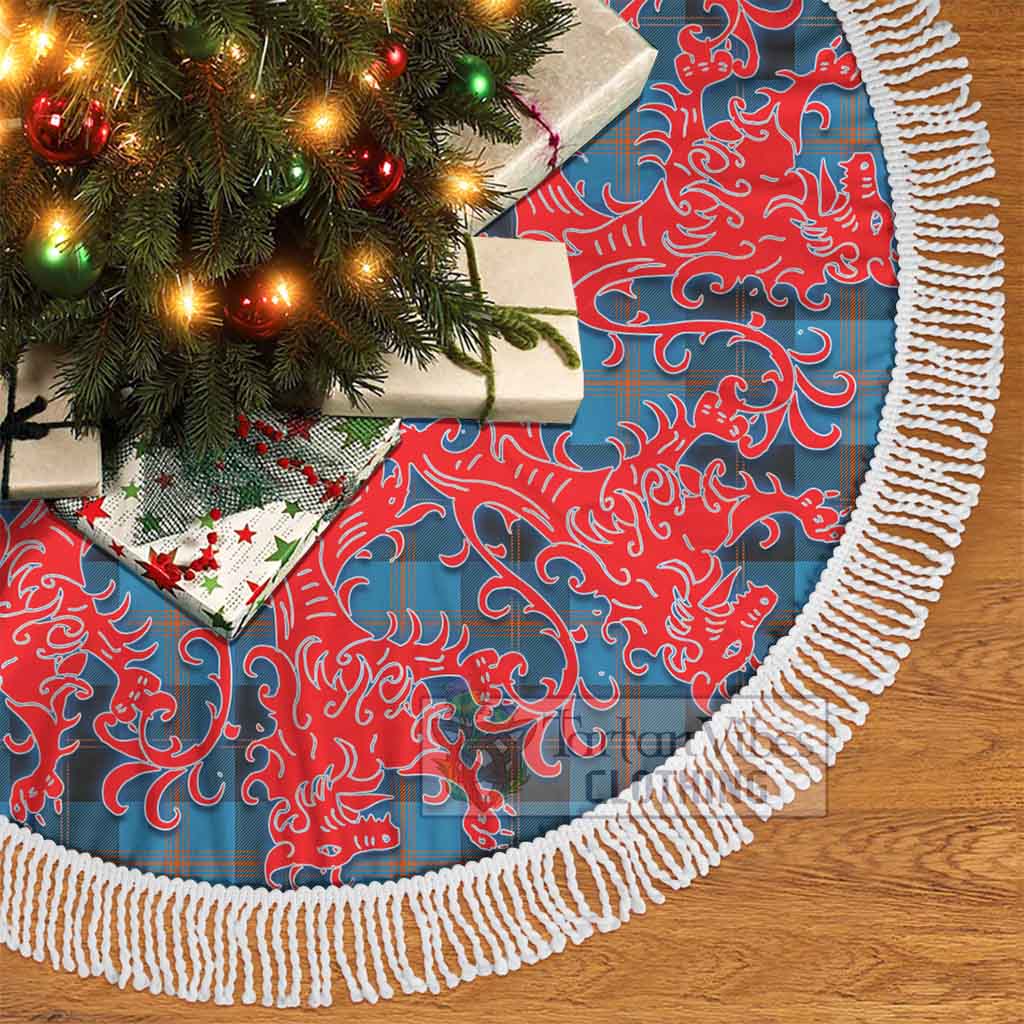 Tartan Vibes Clothing Garden (Gardyne) Tartan Christmas Tree Skirt Lion Rampant Style