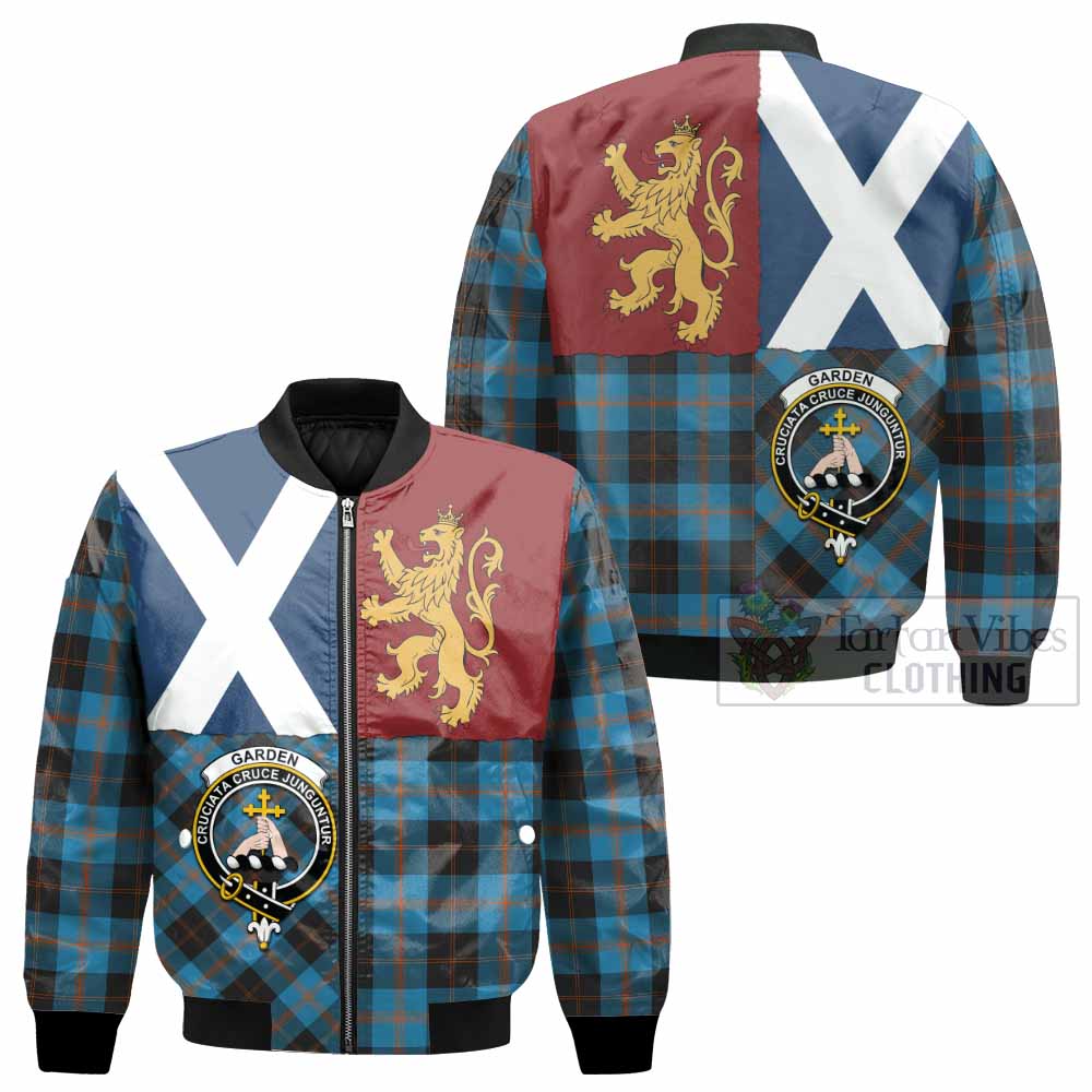 Garden (Gardyne) Crest Tartan Bomber Jacket with Lion Rampant Saltire Style