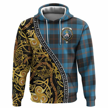 Garden (Gardyne) Tartan Crest Hoodie Celtic Knot and Triple Trickle Spiral Symbols