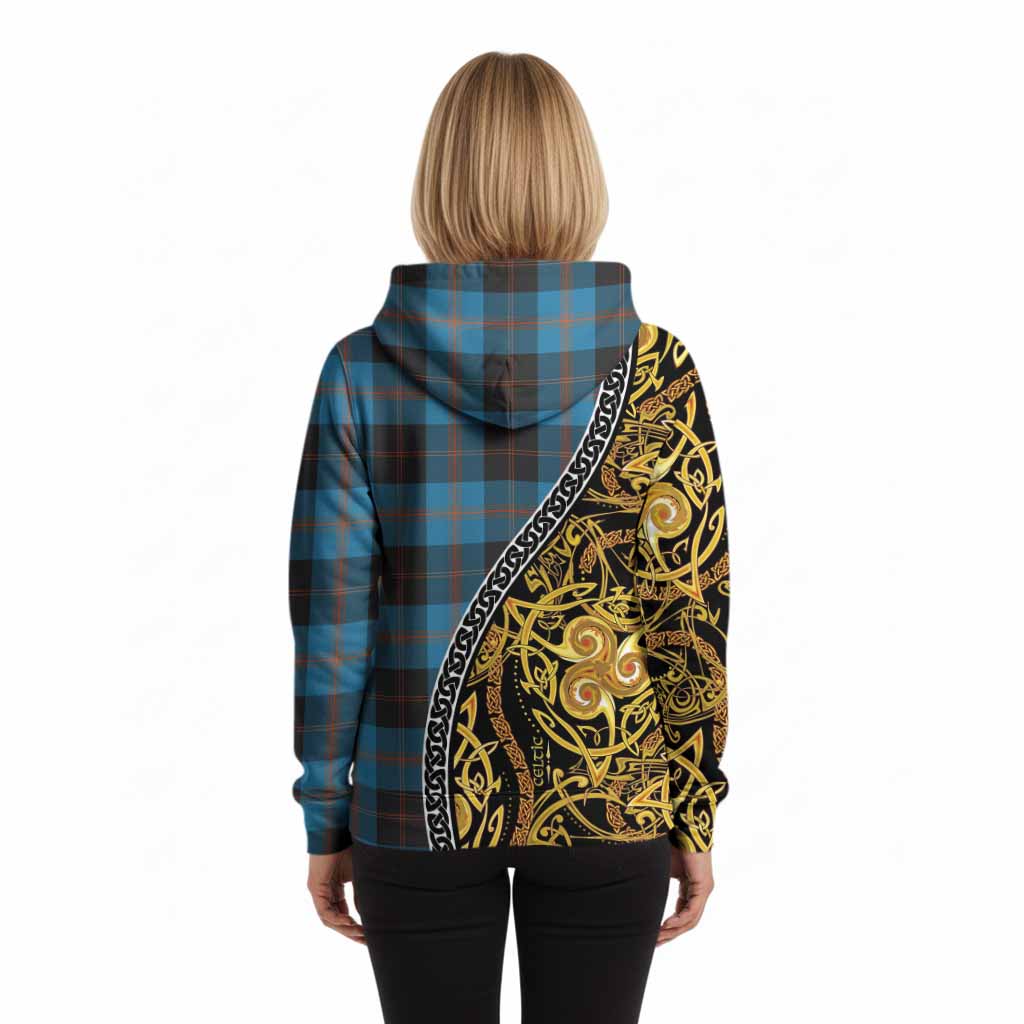 Garden (Gardyne) Tartan Crest Hoodie Celtic Knot and Triple Trickle Spiral Symbols