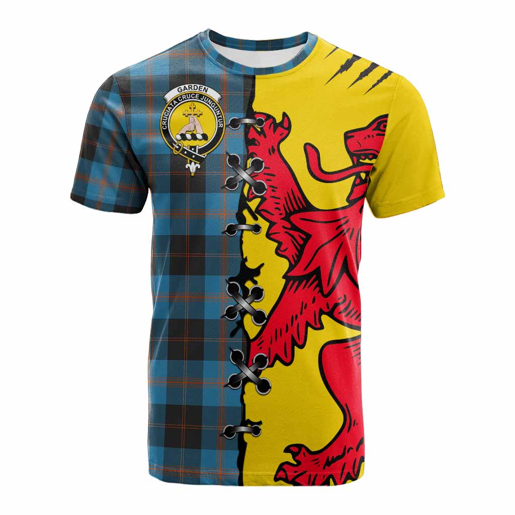 Garden (Gardyne) Tartan Family Crest Cotton T-shirt Lion Rampant Honor - Tartan Vibes Clothing
