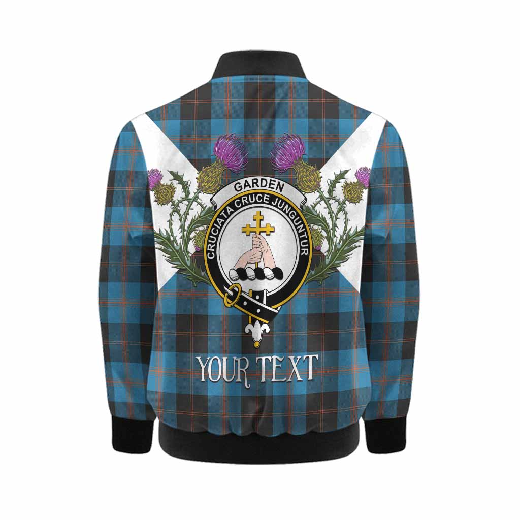 Garden (Gardyne) Tartan Family Crest Kid Bomber Jacket Scottish Burns Night Thistle Floral