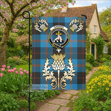 Garden (Gardyne) Tartan Garden Flag with Golden Regal Scottish Thistle Emblem - Tartan Vibes Clothing