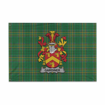Gardiner Irish Clan Tartan House Flag with Coat of Arms