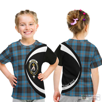 Gardyne Tartan Kid T-Shirt with Family Crest Circle Style