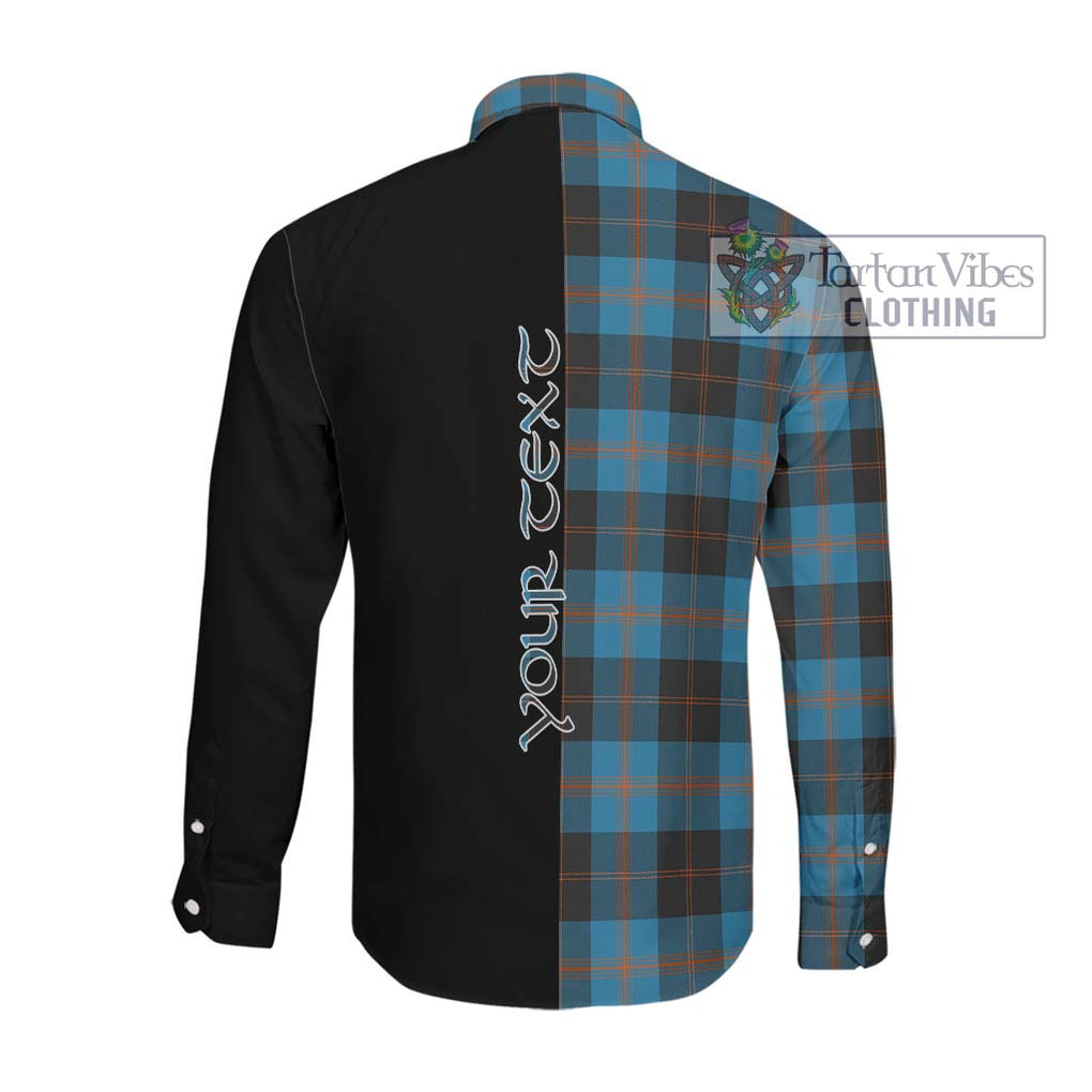 Gardyne Tartan Long Sleeve Button Shirt with Family Crest and Half Of Me Style Men's Shirt - Tartanvibesclothing Shop