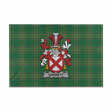 Garrett Irish Clan Tartan House Flag with Coat of Arms