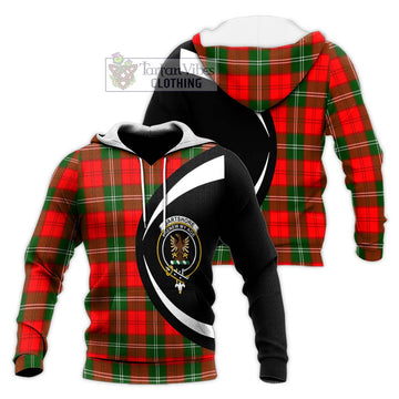 Gartshore Tartan Knitted Hoodie with Family Crest Circle Style Unisex Knitted Pullover Hoodie - Tartan Vibes Clothing