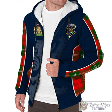 Gartshore Tartan Sherpa Hoodie with Family Crest and Lion Rampant Vibes Sport Style