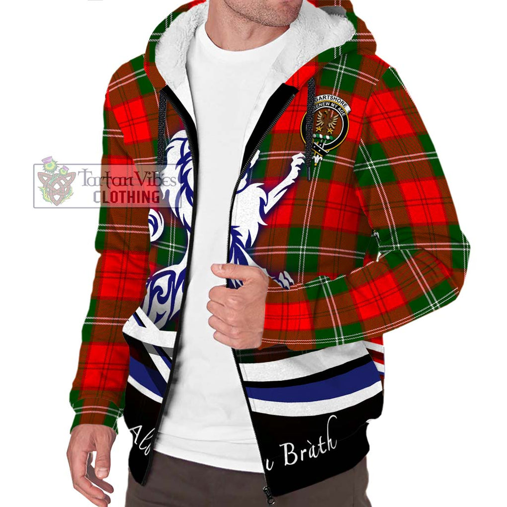Gartshore Tartan Sherpa Hoodie with Alba Gu Brath Regal Lion Emblem Unisex S - Tartan Vibes Clothing