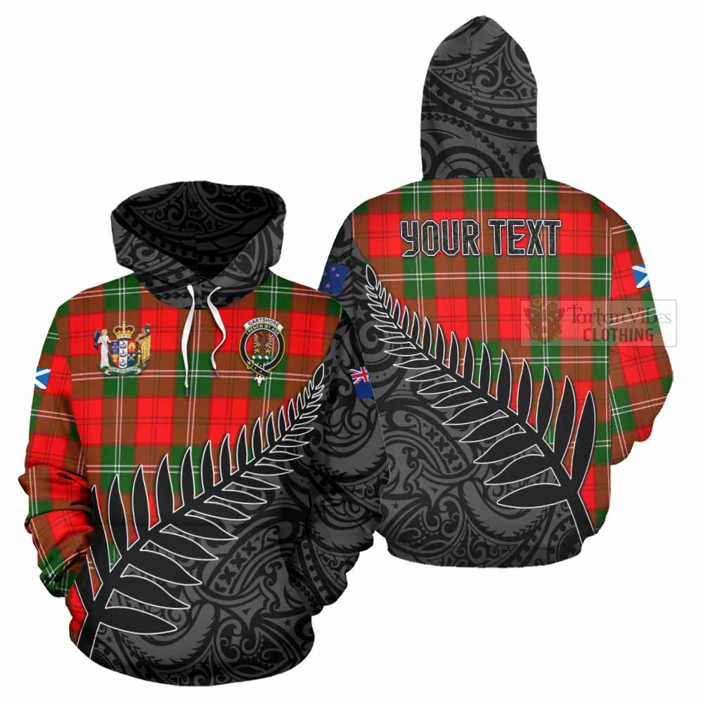 Gartshore Crest Tartan Hoodie with New Zealand Silver Fern Half Style Zip Hoodie - Tartan Vibes Clothing