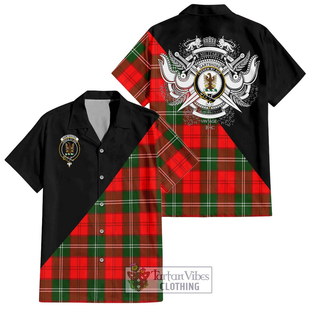 Gartshore Tartan Hawaiian Shirt with Family Crest and Military Logo Style Kid - Tartan Vibes Clothing