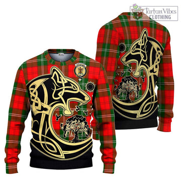 Gartshore Tartan Ugly Sweater with Family Crest Celtic Wolf Style Unisex - Tartan Vibes Clothing