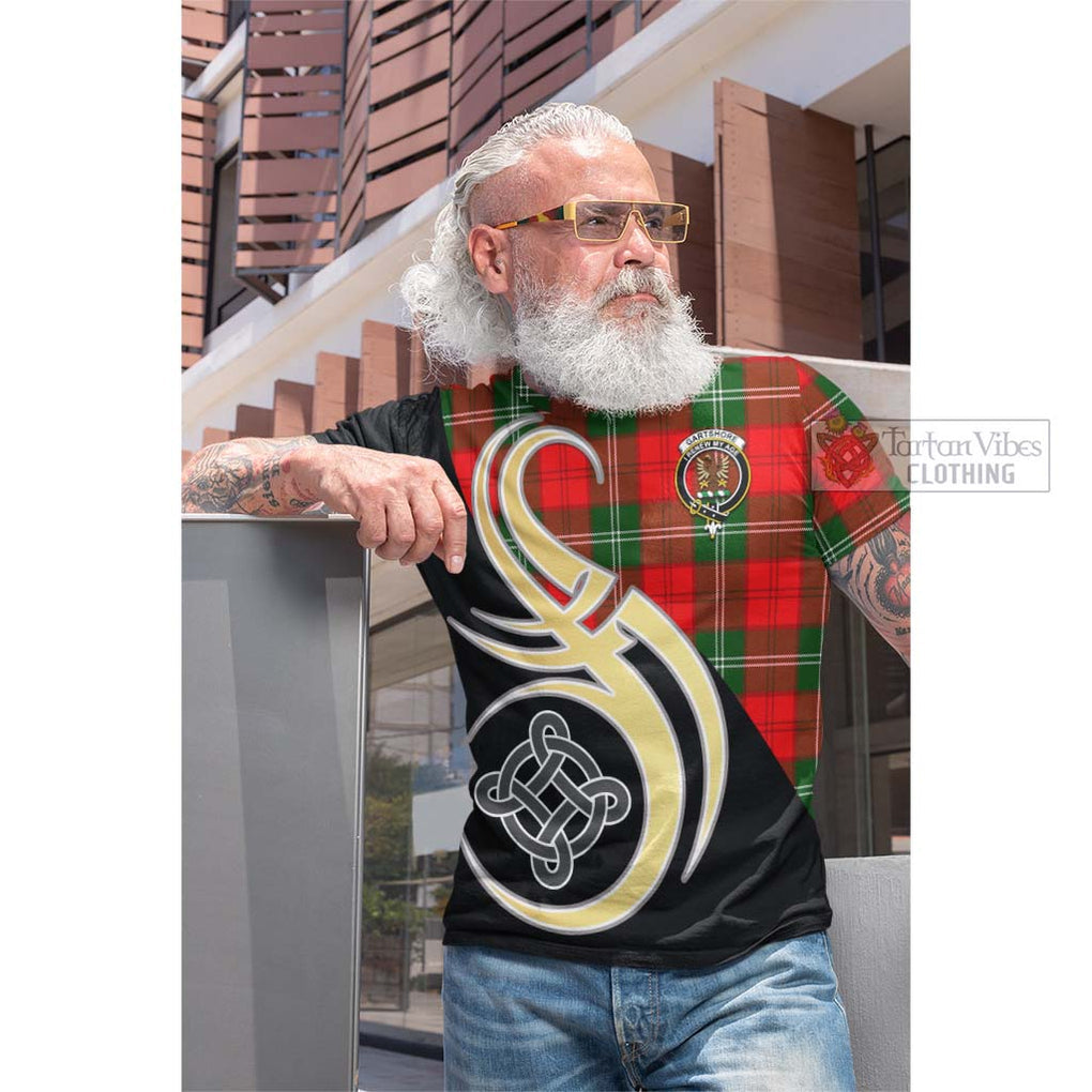 Gartshore Tartan Cotton T-shirt with Family Crest and Celtic Symbol Style Men's Shirt - Tartan Vibes Clothing