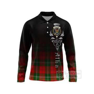 Gartshore Tartan Long Sleeve Polo Shirt Featuring Alba Gu Brath Family Crest Celtic Inspired Unisex - Tartan Vibes Clothing