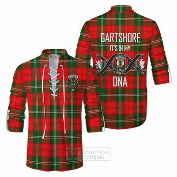Gartshore Tartan Ghillie Kilt Shirt with Family Crest DNA In Me Style Men - Tartan Vibes Clothing