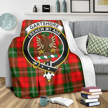 Gartshore Tartan Blanket with Family Crest X-Large 59 x 79 inches 150 x 200 cm - Tartan Vibes Clothing