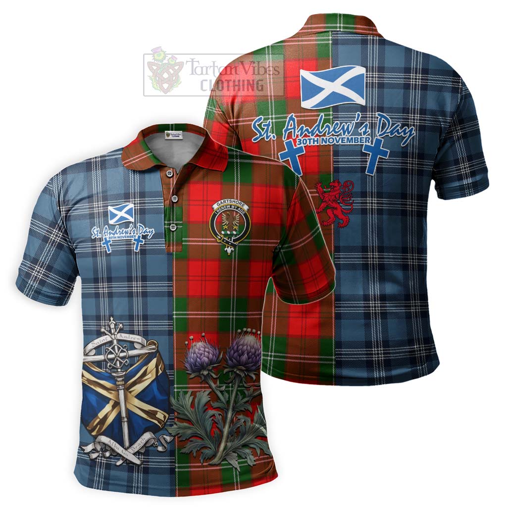 Gartshore Tartan Polo Shirt Happy St. Andrew's Day Half Tartan Style Kid - Tartan Vibes Clothing