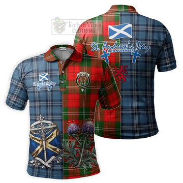 Gartshore Tartan Polo Shirt Happy St. Andrew's Day Half Tartan Style Kid - Tartan Vibes Clothing