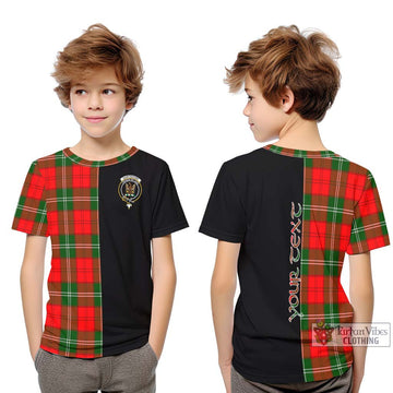 Gartshore Tartan Kid T-Shirt with Family Crest and Half Of Me Style Youth XL Size14 - Tartan Vibes Clothing