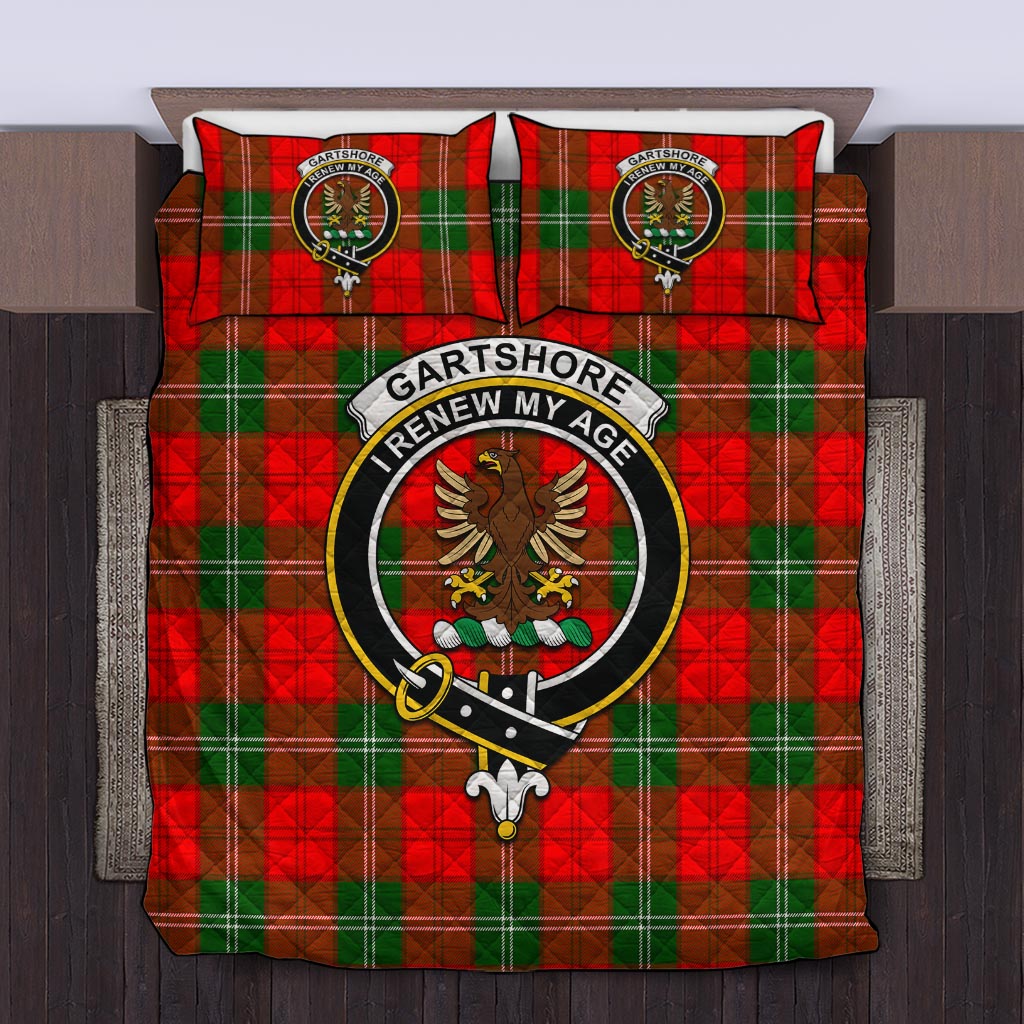 Gartshore Tartan Quilt Bed Set with Family Crest King - Tartan Vibes Clothing