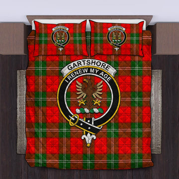 Gartshore Tartan Quilt Bed Set with Family Crest King - Tartan Vibes Clothing