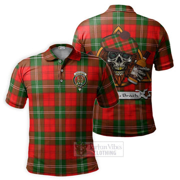 Gartshore Tartan Polo Shirt with Family Crest and Bearded Skull Holding Bottles of Whiskey Kid - Tartan Vibes Clothing