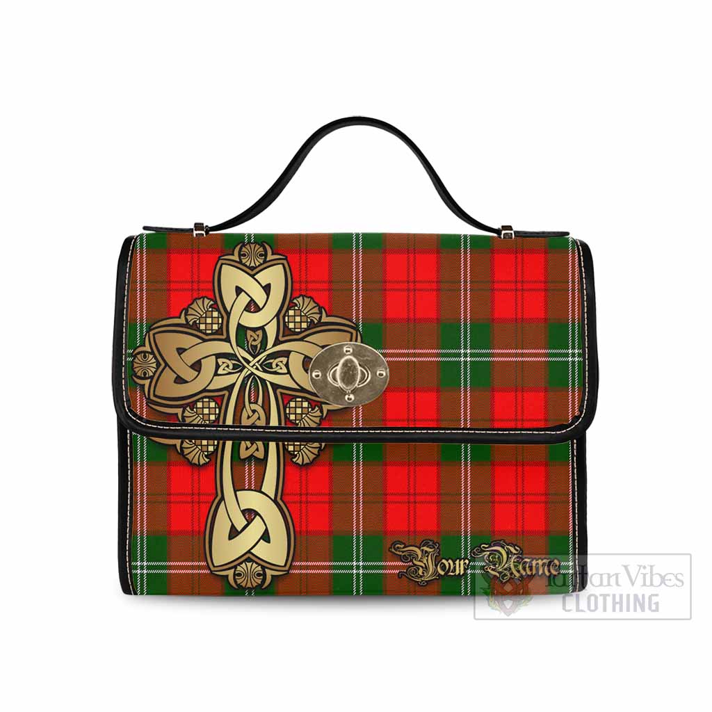 Tartan Vibes Clothing Gartshore Tartan Waterproof Canvas Bag Golden Thistle Celtic Cross Style