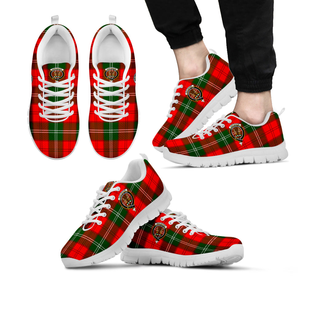Gartshore Tartan Sneakers with Family Crest Kid's Sneakers - Tartan Vibes Clothing