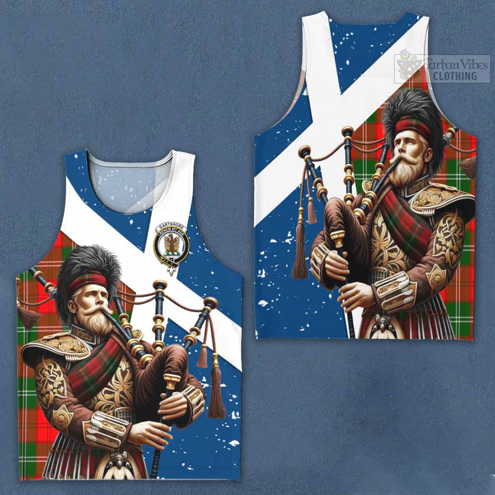 Gartshore Tartan Men's Tank Top with Family Crest Scottish Bagpiper Vibes Men - Tartan Vibes Clothing