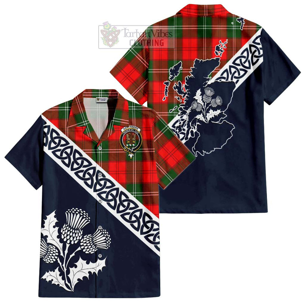 Gartshore Tartan Hawaiian Shirt Featuring Thistle and Scotland Map Kid - Tartan Vibes Clothing